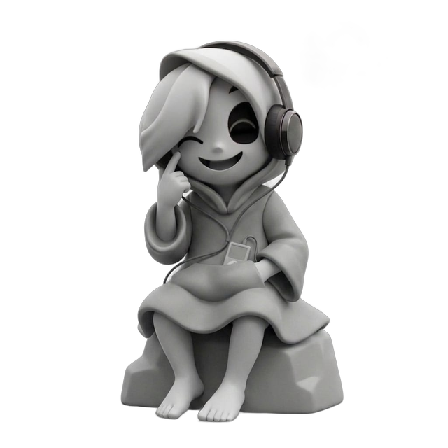Weirdboo mascot thinking, with a question mark