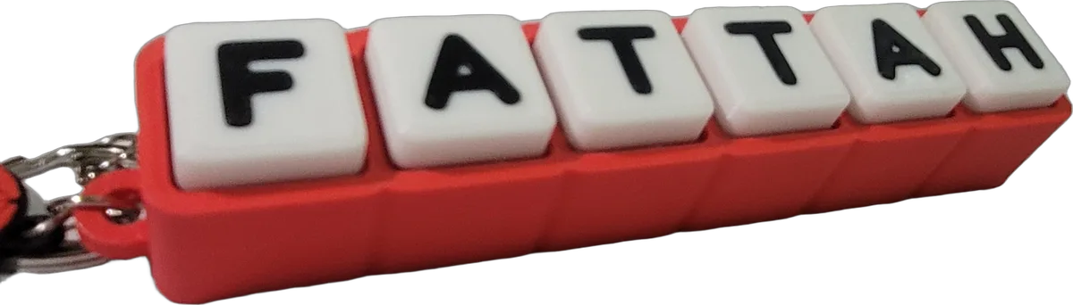 FATTAH. Keycap White, huruf Black, dudukan Scarlet Red.